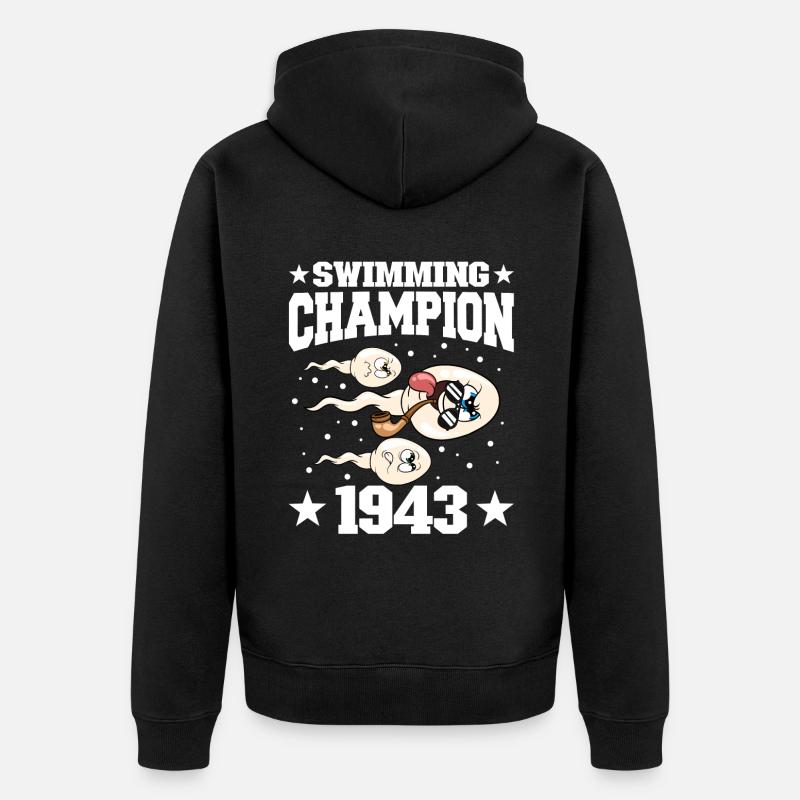 1943 Anniversaire 81 ans - Veste à capuche bio Premium Unisexe - noir