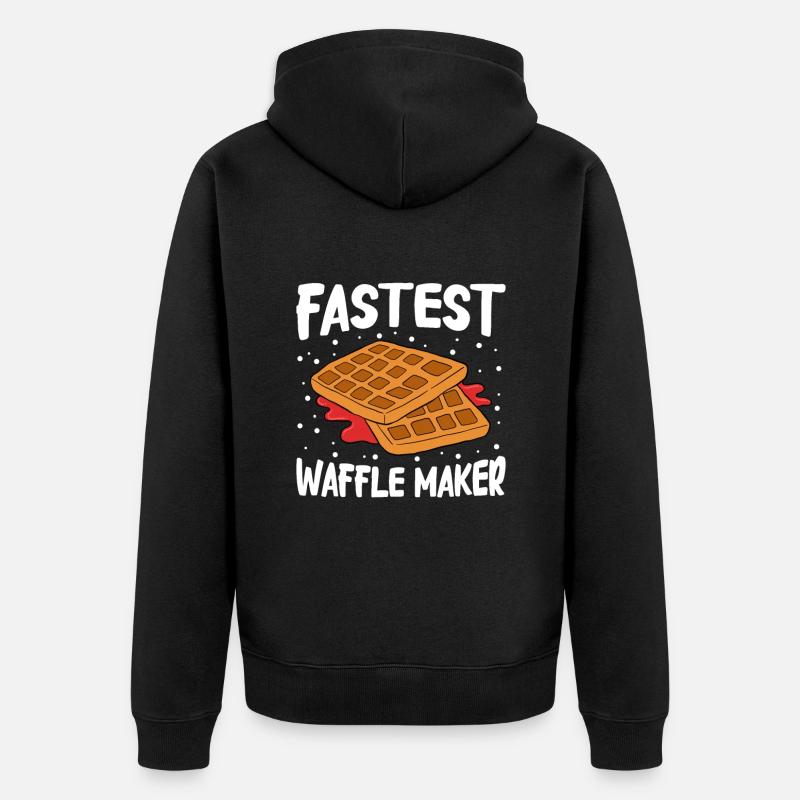 Waffle making waffle maker - Unisex Premium Organic Zip Hoodie - black
