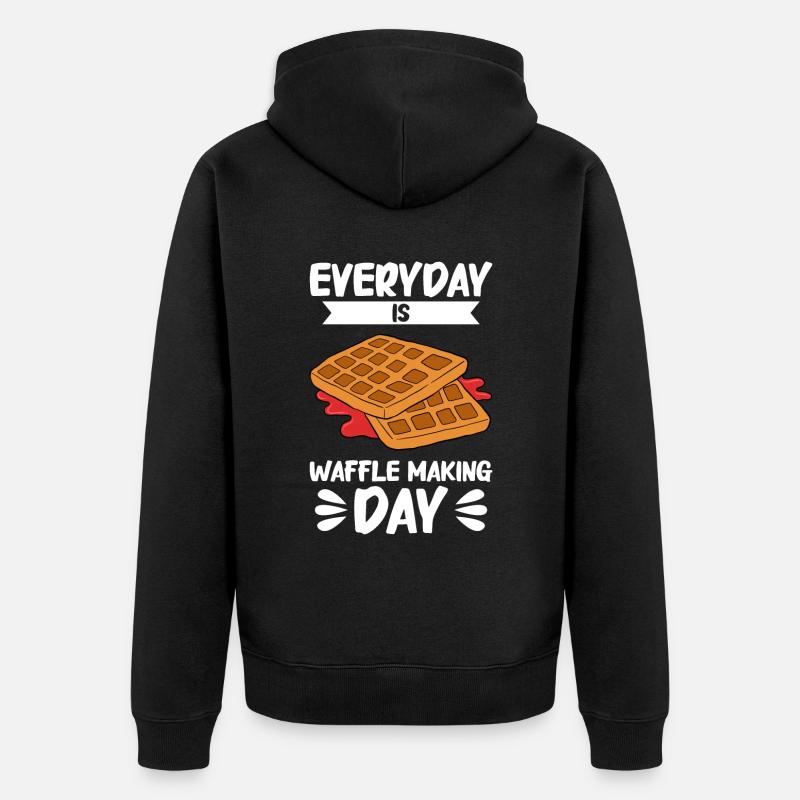 Waffle making waffle maker - Unisex Premium Organic Zip Hoodie - black