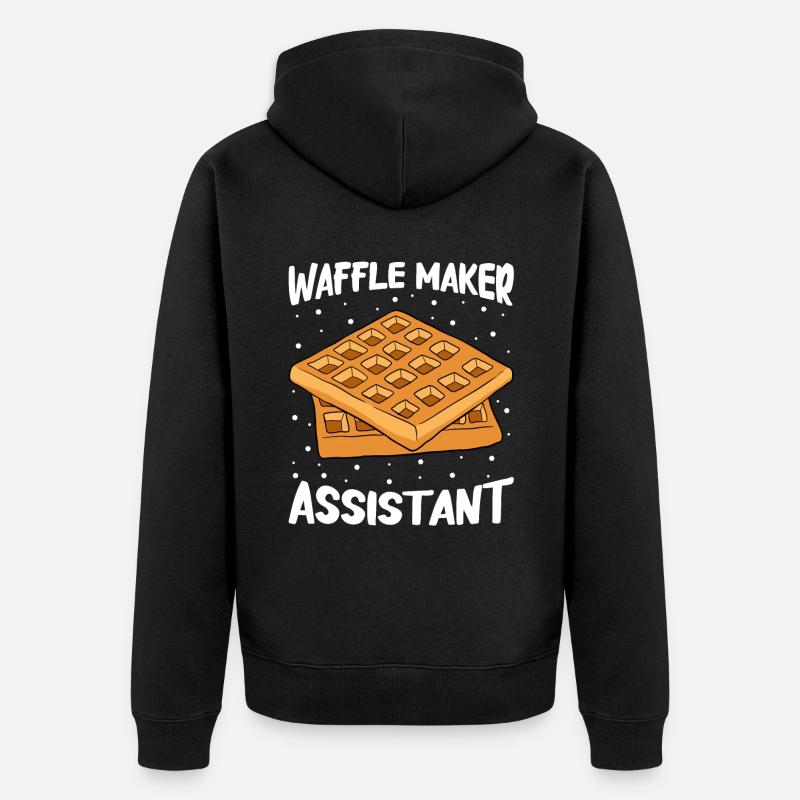 Waffle making waffle maker - Unisex Premium Organic Zip Hoodie - black