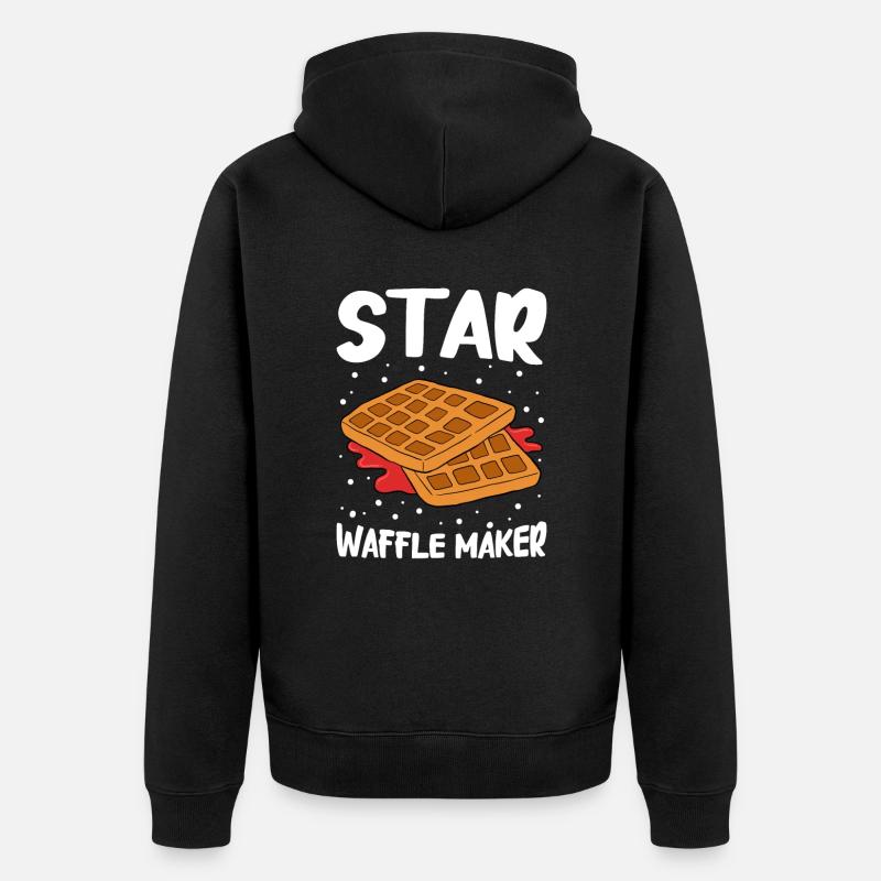 Waffel machen Waffeleisen - Unisex Premium Bio Zip Hoodie - Schwarz