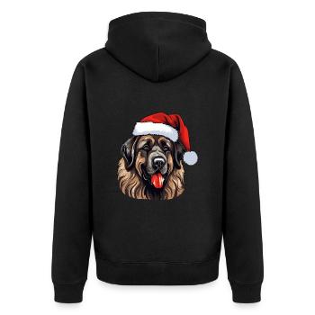 Leonberger Hund Weihnachten Kopf - Unisex Premium Bio Zip Hoodie - Schwarz - Hinten - Nico (187cm)