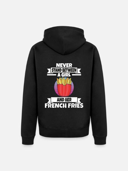 Funny Fries Funny French Fries - Unisex Premium Organic Zip Hoodie - black