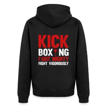 Kickboxen Kickboxer Kickboxing - Unisex Premium Organic Zip Hoodie - black - Back - Nico (187cm)