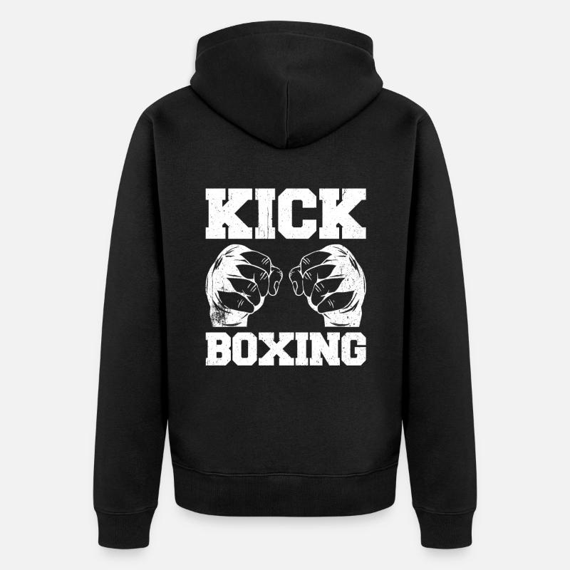 Kickboxen Kickboxer Kickboxing - Unisex Premium Bio Zip Hoodie - Schwarz