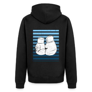 Kickboxen Kickboxer Kickboxing - Unisex Premium Organic Zip Hoodie - black - Back - Nico (187cm)