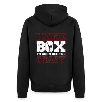 Kickboxen Kickboxer Kickboxing - Unisex Premium Organic Zip Hoodie - black - Back - Nico (187cm)