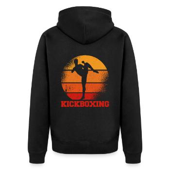 Kickboxen Kickboxer Kickboxing - Unisex Premium Organic Zip Hoodie - black - Back - Nico (187cm)
