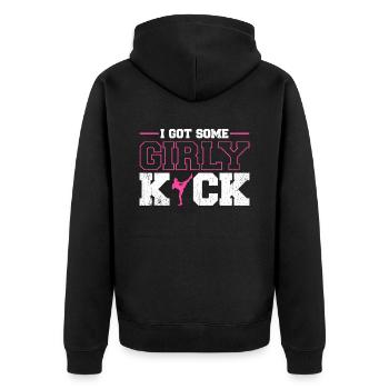 Kickboxen Kickboxer Kickboxing - Unisex Premium Organic Zip Hoodie - black - Back - Nico (187cm)
