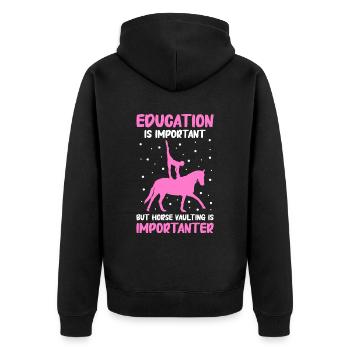 Voltige, équitation, dressage - Veste à capuche bio Premium Unisexe - noir - Dos - Nico (187cm)