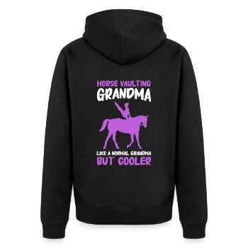 Voltigieren Reiten Dressurreiten - Unisex Premium Bio Zip Hoodie - Schwarz - Hinten - Nico (187cm)