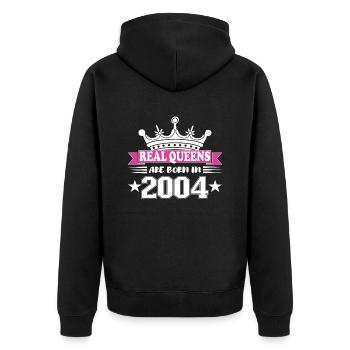 20 Jahre alt Geburtstag 2004 Geburtstagsgeschenk - Unisex Premium Bio Zip Hoodie - Schwarz - Hinten - Nico (187cm)
