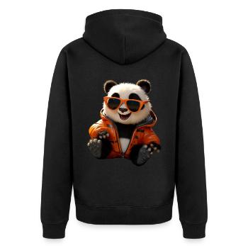 Panda Bear Sunglasses Pandas Love Cute Panda Bear - Unisex Premium Organic Zip Hoodie - black - Back - Nico (187cm)