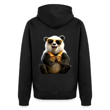 Panda Bear Sunglasses Pandas Love Cute Panda Bear - Unisex Premium Organic Zip Hoodie - black - Back - Nico (187cm)