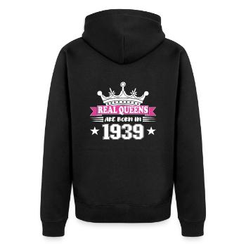 85 Jahre alt Geburtstag 1939 Geburtstagsgeschenk - Unisex Premium Bio Zip Hoodie - Schwarz - Hinten - Nico (187cm)