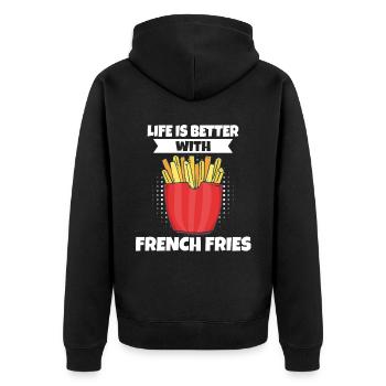 Frites drôles Frites drôles - Veste à capuche bio Premium Unisexe - noir - Dos - Nico (187cm)