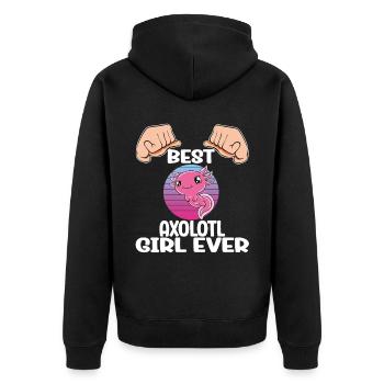 Axolotl drôle Axolotl mignon - Veste à capuche bio Premium Unisexe - noir - Dos - Nico (187cm)