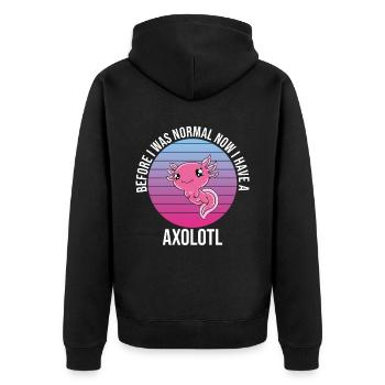 Axolotl drôle Axolotl mignon - Veste à capuche bio Premium Unisexe - noir - Dos - Nico (187cm)