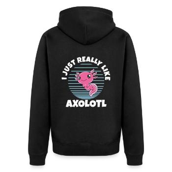Axolotl drôle Axolotl mignon - Veste à capuche bio Premium Unisexe - noir - Dos - Nico (187cm)