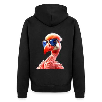 Flamant rose Lunettes de soleil Pink Love Pink Flamingos - Veste à capuche bio Premium Unisexe - noir - Dos - Nico (187cm)