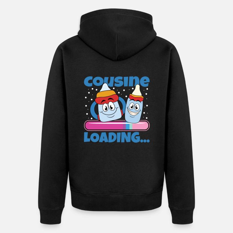 Cousine werden Cousine 2024 - Unisex Premium Bio Zip Hoodie - Schwarz