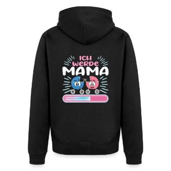 Mama 2024 werdende Mutter Schwangerschaft - Unisex Premium Bio Zip Hoodie - Schwarz - Hinten - Nico (187cm)