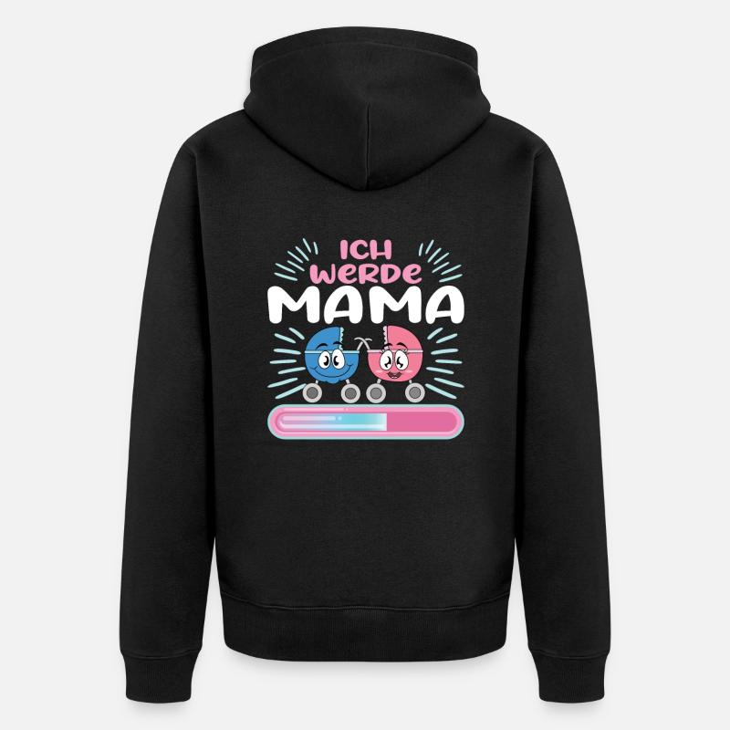 Mama 2024 werdende Mutter Schwangerschaft - Unisex Premium Bio Zip Hoodie - Schwarz