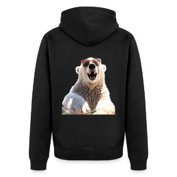 Polar Bear with Sunglasses Bears Love Cute Polar Bears - Unisex Premium Organic Zip Hoodie - black - Back - Nico (187cm)