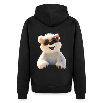 Polar Bear with Sunglasses Bears Love Cute Polar Bears - Unisex Premium Organic Zip Hoodie - black - Back - Nico (187cm)