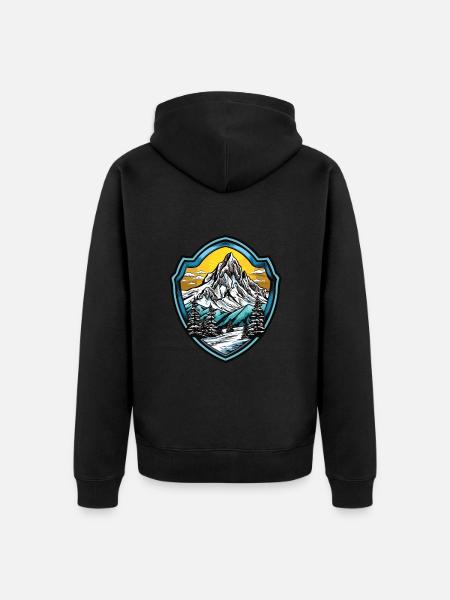 Symbol Berge Wappen - Unisex Premium Bio Zip Hoodie - Schwarz