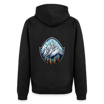 Montagnes Symbole Armoiries - Veste à capuche bio Premium Unisexe - noir - Dos - Nico (187cm)