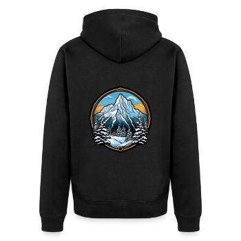 Montagnes Symbole Armoiries Hiver - Veste à capuche bio Premium Unisexe - noir - Dos - Nico (187cm)