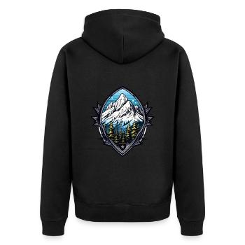 Armoiries des Alpes des montagnes - Veste à capuche bio Premium Unisexe - noir - Dos - Nico (187cm)