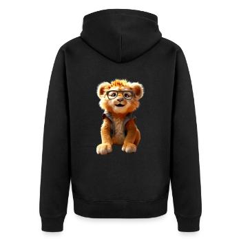 Lion avec des lunettes de soleil Les Lions sauvages aiment le Lion mignon - Veste à capuche bio Premium Unisexe - noir - Dos - Nico (187cm)