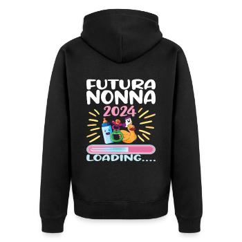 Nonna 2024 Loading Granny 2024 - Unisex Premium Organic Zip Hoodie - black - Back - Nico (187cm)