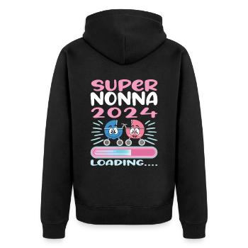 Nonna 2024 Loading Granny 2024 - Unisex Premium Organic Zip Hoodie - black - Back - Nico (187cm)