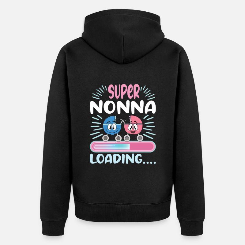 Nonna 2024 Loading Oma 2024 - Unisex Premium Bio Zip Hoodie - Schwarz