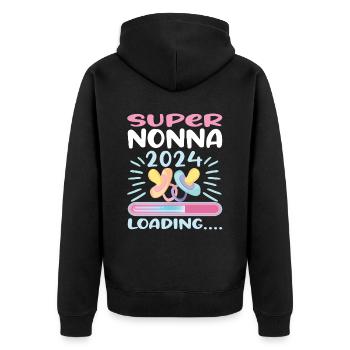 Nonna 2024 Loading Granny 2024 - Unisex Premium Organic Zip Hoodie - black - Back - Nico (187cm)