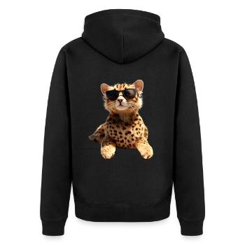 Lunettes de soleil guépard Chats guépard Mignon guépard - Veste à capuche bio Premium Unisexe - noir - Dos - Nico (187cm)