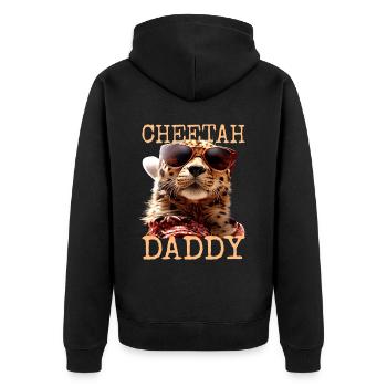 Guépard Papa Guépard Papa Papa Fête des Pères Chats - Veste à capuche bio Premium Unisexe - noir - Dos - Nico (187cm)