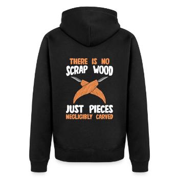 Holz schintzen Holzschnitzerei - Unisex Premium Bio Zip Hoodie - Schwarz - Hinten - Nico (187cm)
