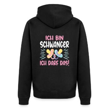 Mama 2024 werdende Mutter Schwangerschaft - Unisex Premium Bio Zip Hoodie - Schwarz - Hinten - Nico (187cm)