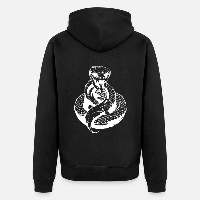 Serpent Animal Cobra - Veste à capuche bio Premium Unisexe - noir