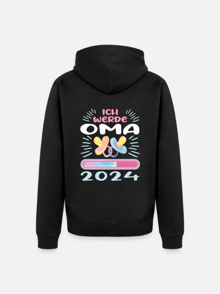 Granny 2024 Granny-to-be 2024 Loading - Unisex Premium Organic Zip Hoodie - black