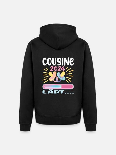 Become a cousin Cousin 2024 - Unisex Premium Organic Zip Hoodie - black