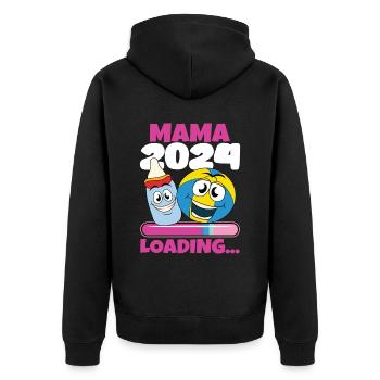 Maman 2024 Enceinte Maman Grossesse - Veste à capuche bio Premium Unisexe - noir - Dos - Nico (187cm)