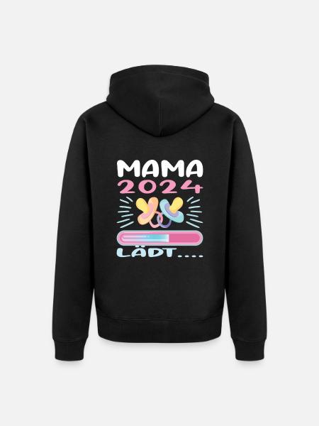 Maman 2024 Enceinte Maman Grossesse - Veste à capuche bio Premium Unisexe - noir