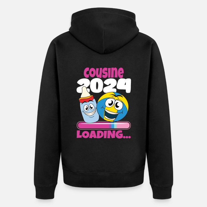 Devenez cousin Cousin 2024 - Veste à capuche bio Premium Unisexe - noir