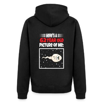 Spermie Hier Ist Ein Altes Bild Von Mir - Unisex Premium Bio Zip Hoodie - Schwarz - Hinten - Nico (187cm)