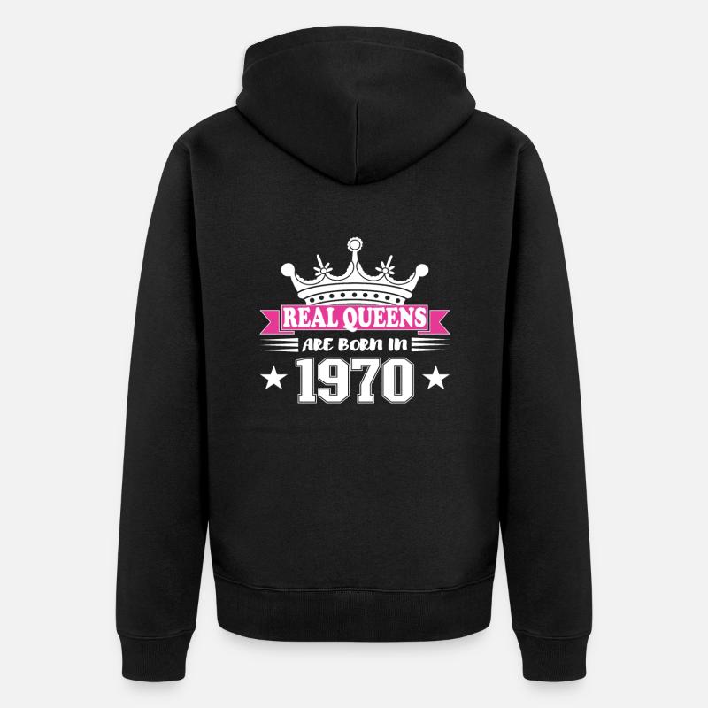 54 ans Anniversaire 1970 Anniversaire - Veste à capuche bio Premium Unisexe - noir